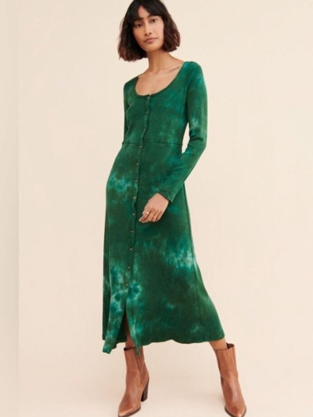 T.la x Anthropologie Kaila Ribbed Tie Dye Maxi Dress